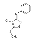 (4-chloro-5-methylsulfanyl-[1,2]dithiol-3-ylidene)-phenyl-amine_19940-43-3