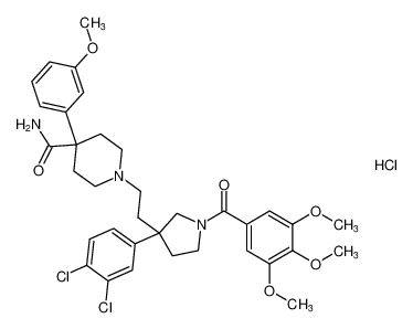 1-(2-(3-(3,4-dichlorophenyl)-1-(3,4,5-trimethoxybenzoyl)pyrrolidin-3-yl)ethyl)-4-(3-methoxyphenyl)piperidine-4-carboxamide hydrochloride_199439-82-2