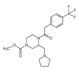 1-Piperazinecarboxylic acid,3-(1-pyrrolidinylmethyl)-4-[[4-(trifluoromethyl)phenyl]acetyl]-, methyl ester_199470-14-9