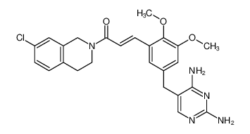 (E)-1-(7-chloro-3,4-dihydroisoquinolin-2(1H)-yl)-3-(5-((2,4-diaminopyrimidin-5-yl)methyl)-2,3-dimethoxyphenyl)prop-2-en-1-one_199476-05-6