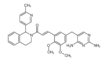 (E)-3-(5-((2,4-diaminopyrimidin-5-yl)methyl)-2,3-dimethoxyphenyl)-1-(1-(6-methylpyridin-3-yl)-3,4-dihydroisoquinolin-2(1H)-yl)prop-2-en-1-one_199477-01-5