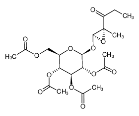 Acetic acid (2S,3R,4S,5R,6R)-4,5-diacetoxy-6-acetoxymethyl-2-((2S,3R)-3-methyl-3-propionyl-oxiranyloxy)-tetrahydro-pyran-3-yl ester_199481-20-4