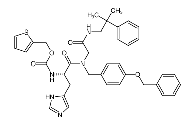 (S)-[1-{(4-Benzyloxy-benzyl)-[(2-methyl-2-phenyl-propylcarbamoyl)-methyl]-carbamoyl}-2-(3H-imidazole-4-yl)-ethyl]-carbamic acid thiophen-2-ylmethyl ester_199482-46-7