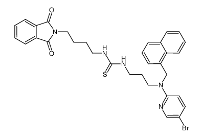 1-{3-[(5-Bromo-pyridin-2-yl)-naphthalen-1-ylmethyl-amino]-propyl}-3-[4-(1,3-dioxo-1,3-dihydro-isoindol-2-yl)-butyl]-thiourea_199522-74-2