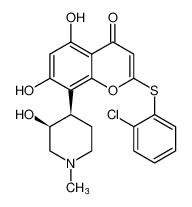 2-((2-chlorophenyl)thio)-5,7-dihydroxy-8-((3S,4R)-3-hydroxy-1-methylpiperidin-4-yl)-4H-chromen-4-one_199588-64-2