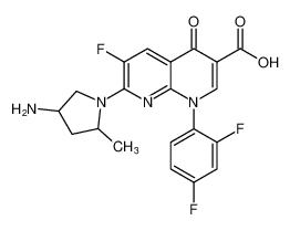 7-(4-amino-2-methylpyrrolidin-1-yl)-1-(2,4-difluorophenyl)-6-fluoro-4-oxo-1,4-dihydro-1,8-naphthyridine-3-carboxylic acid_199611-26-2