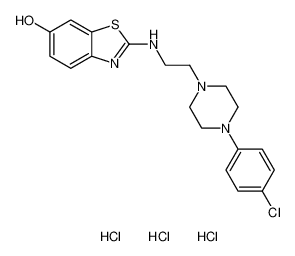 2-((2-(4-(4-chlorophenyl)piperazin-1-yl)ethyl)amino)benzo[d]thiazol-6-ol trihydrochloride_199616-85-8