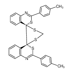 cis-2,2'-di-p-tolyl-dispiro[benzo[d][1,3]thiazine-4,4'-[1,3]dithiolane-5',4'-benzo[d][1,3]thiazine]_19964-85-3