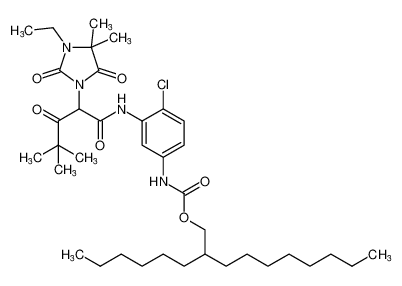 2-hexyldecyl (4-chloro-3-(2-(3-ethyl-4,4-dimethyl-2,5-dioxoimidazolidin-1-yl)-4,4-dimethyl-3-oxopentanamido)phenyl)carbamate_199656-88-7