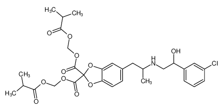 bis((isobutyryloxy)methyl) 5-(2-((2-(3-chlorophenyl)-2-hydroxyethyl)amino)propyl)benzo[d][1,3]dioxole-2,2-dicarboxylate_199670-23-0