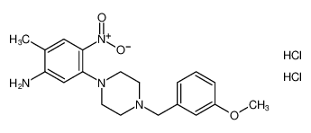 5-(4-(3-methoxybenzyl)piperazin-1-yl)-2-methyl-4-nitroaniline dihydrochloride_199671-69-7