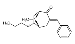 rel-(1R,5R,6R)-3-((E)-benzylidene)-6-butyl-8-methyl-8-azabicyclo[3.2.1]octan-2-one_199673-38-6