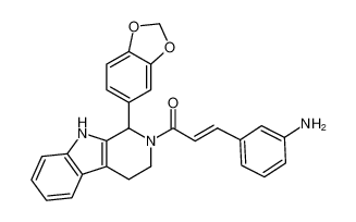 (E)-3-(3-aminophenyl)-1-(1-(benzo[d][1,3]dioxol-5-yl)-1,3,4,9-tetrahydro-2H-pyrido[3,4-b]indol-2-yl)prop-2-en-1-one_199675-91-7