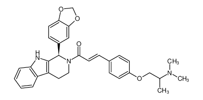 (E)-1-((R)-1-(benzo[d][1,3]dioxol-5-yl)-1,3,4,9-tetrahydro-2H-pyrido[3,4-b]indol-2-yl)-3-(4-(2-(dimethylamino)propoxy)phenyl)prop-2-en-1-one_199678-31-4