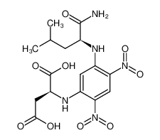 (5-(((S)-1-amino-4-methyl-1-oxopentan-2-yl)amino)-2,4-dinitrophenyl)-L-aspartic acid_199730-00-2