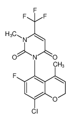 3-(8-chloro-6-fluoro-4-methyl-2H-chromen-5-yl)-1-methyl-6-(trifluoromethyl)pyrimidine-2,4(1H,3H)-dione_199737-70-7