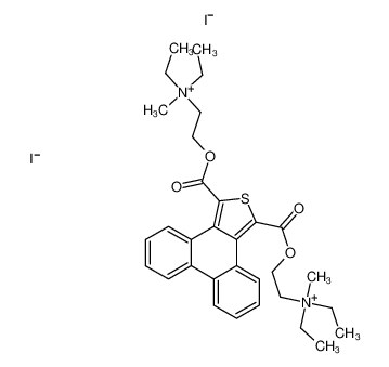 2-[3-[2-[diethyl(methyl)azaniumyl]ethoxycarbonyl]phenanthro[9,10-c]thiophene-1-carbonyl]oxyethyl-diethyl-methylazanium,diiodide_19976-53-5