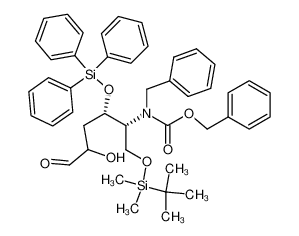 Benzyl-[(1R,2S)-1-(tert-butyl-dimethyl-silanyloxymethyl)-4-hydroxy-5-oxo-2-triphenylsilanyloxy-pentyl]-carbamic acid benzyl ester_199786-63-5