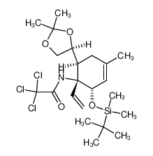 N-[(1R,2S,6S)-2-(tert-Butyl-dimethyl-silanyloxy)-6-((S)-2,2-dimethyl-[1,3]dioxolan-4-yl)-4-methyl-1-vinyl-cyclohex-3-enyl]-2,2,2-trichloro-acetamide_199801-75-7