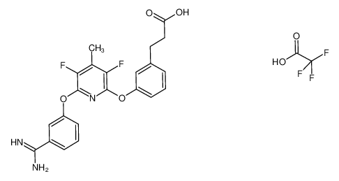 3-[(3,5-difluoro-6-(3-(2-carboxyethyl)phenoxy)-4-methylpyridin-2-yl)oxy]benzamidine, trifluoroacetic acid salt_199801-87-1