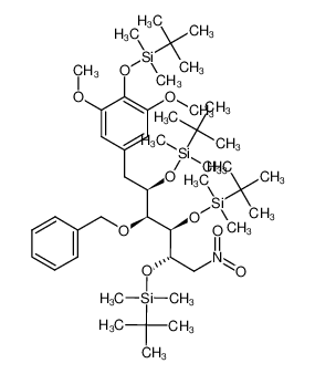5-[(2R,3S,4R,5S)-3-Benzyloxy-2,4,5-tris-(tert-butyl-dimethyl-silanyloxy)-6-nitro-hexyl]-2-(tert-butyl-dimethyl-silanyloxy)-1,3-dimethoxy-benzene_199851-13-3