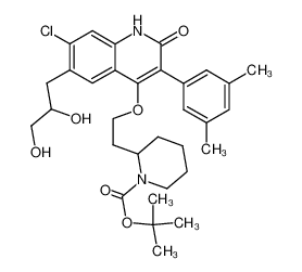 2-{2-[7-chloro-6-(2,3-dihydroxypropyl)-3-(3,5-dimethylphenyl)-2-oxo-1,2-dihydroquinolin-4-yloxy]-ethyl}-piperidine-1-carboxylic acid tert-butyl ester_199862-07-2
