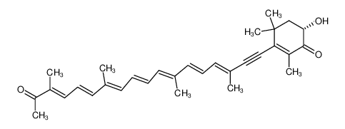 (S)-6-Hydroxy-2,4,4-trimethyl-3-((3E,5E,7E,9E,11E,13E,15E)-3,7,12,16-tetramethyl-17-oxo-octadeca-3,5,7,9,11,13,15-heptaen-1-ynyl)-cyclohex-2-enone_199921-87-4