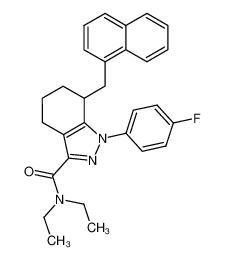 1-(4-Fluoro-phenyl)-7-naphthalen-1-ylmethyl-4,5,6,7-tetrahydro-1H-indazole-3-carboxylic acid diethylamide_199933-91-0