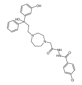 4-chloro-N'-(2-(4-(3-hydroxy-3-(3-hydroxyphenyl)-3-phenylpropyl)-1,4-diazepan-1-yl)acetyl)benzohydrazide_199937-03-6