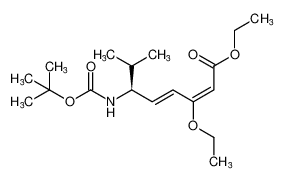 ethyl (S,2E,4E)-6-((tert-butoxycarbonyl)amino)-3-ethoxy-7-methylocta-2,4-dienoate_199940-55-1