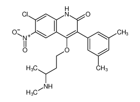 7-chloro-3-(3,5-dimethylphenyl)-4-(3-(methylamino)butoxy)-6-nitroquinolin-2(1H)-one_199940-69-7