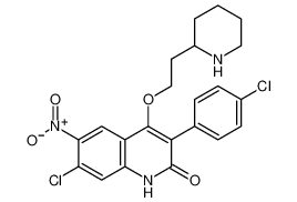 7-chloro-3-(4-chlorophenyl)-6-nitro-4-(2-(piperidin-2-yl)ethoxy)quinolin-2(1H)-one_199941-34-9