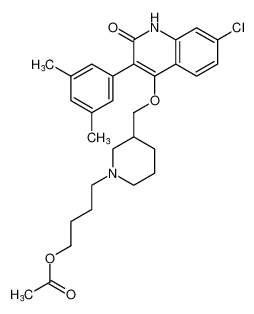 4-(3-(((7-chloro-3-(3,5-dimethylphenyl)-2-oxo-1,2-dihydroquinolin-4-yl)oxy)methyl)piperidin-1-yl)butyl acetate_199941-83-8