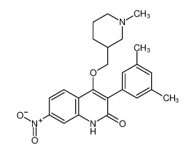 3-(3,5-dimethylphenyl)-4-((1-methylpiperidin-3-yl)methoxy)-7-nitroquinolin-2(1H)-one_199941-96-3