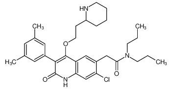 2-(7-chloro-3-(3,5-dimethylphenyl)-2-oxo-4-(2-(piperidin-2-yl)ethoxy)-1,2-dihydroquinolin-6-yl)-N,N-dipropylacetamide_199942-19-3