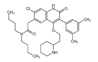N,N-dibutyl-2-(7-chloro-3-(3,5-dimethylphenyl)-2-oxo-4-(2-(piperidin-2-yl)ethoxy)-1,2-dihydroquinolin-6-yl)acetamide_199942-20-6