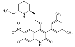 7-chloro-3-(3,5-dimethylphenyl)-4-(2-((2S,6R)-6-ethylpiperidin-2-yl)ethoxy)-6-nitroquinolin-2(1H)-one_199942-68-2