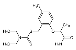 6-(1-Carbamoyl-ethoxy)-3-methyl-benzyl-N,N-diethyl-dithiocarbamat_19997-85-4