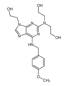 2,2'-((9-(2-hydroxyethyl)-6-((4-methoxybenzyl)amino)-9H-purin-2-yl)azanediyl)bis(ethan-1-ol)_199986-88-4