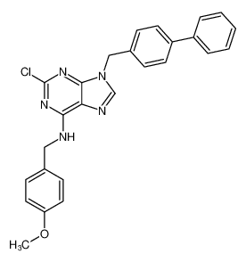 9H-Purin-6-amine,9-([1,1'-biphenyl]-4-ylmethyl)-2-chloro-N-[(4-methoxyphenyl)methyl]-_199987-43-4