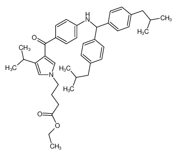 4-[3-(4-{[Bis-(4-isobutyl-phenyl)-methyl]-amino}-benzoyl)-4-isopropyl-pyrrol-1-yl]-butyric acid ethyl ester_199990-26-6