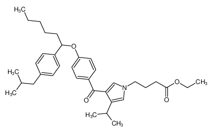 1H-Pyrrole-1-butanoic acid,3-(1-methylethyl)-4-[4-[[1-[4-(2-methylpropyl)phenyl]hexyl]oxy]benzoyl]-,ethyl ester_199993-27-6