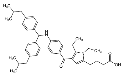 4-(4-(4-((bis(4-isobutylphenyl)methyl)amino)benzoyl)-1,5-diethyl-1H-pyrrol-2-yl)butanoic acid_199993-42-5
