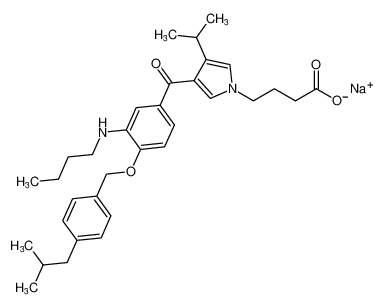 1H-Pyrrole-1-butanoic acid,3-[3-(butylamino)-4-[[4-(2-methylpropyl)phenyl]methoxy]benzoyl]-4-(1-methylethyl)-, monosodium salt_199994-19-9
