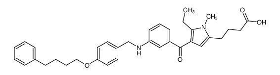 4-(5-ethyl-1-methyl-4-(3-((4-(4-phenylbutoxy)benzyl)amino)benzoyl)-1H-pyrrol-2-yl)butanoic acid_199994-42-8
