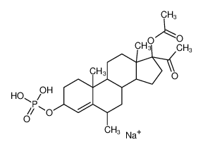 sodium,(17-acetyl-6,10,13-trimethyl-3-phosphonooxy-1,2,3,6,7,8,9,11,12,14,15,16-dodecahydrocyclopenta[a]phenanthren-17-yl) acetate_24701-21-1