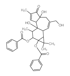 5H-Cyclopropa[3,4]benz[1,2-e]azulen-5-one, 9,9a-bis(benzoyloxy)-1,1a,1b,4,4a,7a,7b,8,9,9a-decahydro-4a,7b-dihydroxy-3-(hydroxymethyl)-1,1,6,8-tetramethyl_25405-85-0