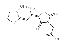 5-[1-methyl-2-(3-methyl-2-thiazolidinylidene)ethylidene]-4-oxo- 2-thioxo-3- thiazolidineacetic acid_25651-76-7