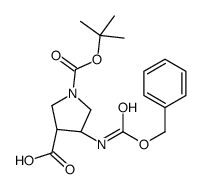 (3S,4R)-4-{[(Benzyloxy)carbonyl]amino}-1-{[(2-methyl-2-propanyl)o xy]carbonyl}-3-pyrrolidinecarboxylic acid_267230-43-3