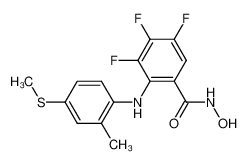 3,4,5-trifluoro-N-hydroxy-2-(2-methyl-4-methylsulfanyl-phenylamino)-benzamide_283601-65-0